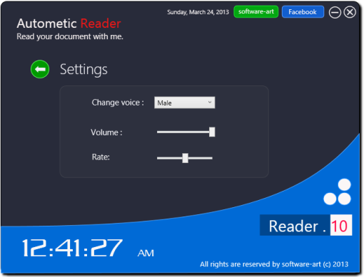 Automatic Reader Settings